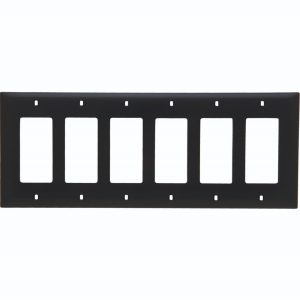 Legrand TP266BK TradeMaster 6-Gang Decorator Wall Plate - Black