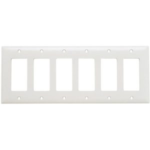 Legrand TP266W TradeMaster 6-Gang Decorator Wall Plate - White
