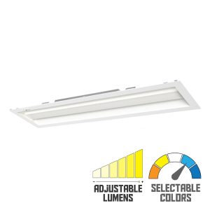 Light Efficient Design RP-TTF-G1-1X4-25L-840-FWFC 2,500 Lumens-1x4 LED Center Basket Troffer-16-28 Watts-CCT-120-277V