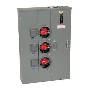 Square D MPR43200 MP Meter Center, Ringless Type, 200A, 3 Position, 5 Jaw