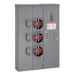 Square D MPH43200 120/240 VAC 200 Amp 1-Phase 3-Wire 3-Position NEMA 3R Ringless Meter Center