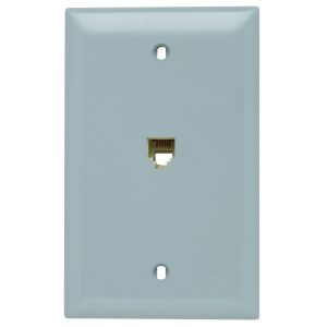 Legrand TPTE1GRY On-Q 1-Gang Combination Coaxial and RJ11 Connector-Gray