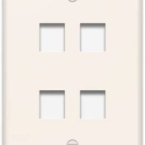 Legrand WP3304LA Pass And Seymour 1-Gang Oversized Wall Plate 4-Port Light Almond
