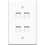 Legrand WP3304WH Pass And Seymour 1-Gang Oversized Wall Plate 4-Port White