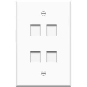 Legrand WP3304WH Pass And Seymour 1-Gang Oversized Wall Plate 4-Port White