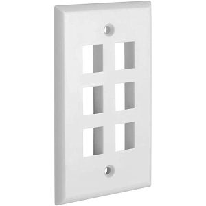 Legrand WP3306WH Pass And Seymour 1-Gang Oversized Wall Plate 6 Port White