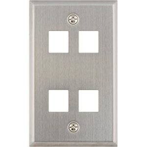 Legrand WP3404SS Pass And Seymour 1-Gang Stainless Wall Plate 4-Port