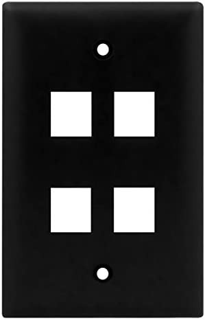 Legrand WP3404BK Pass And Seymour 1-Gang Wall Plate 4-Port Black