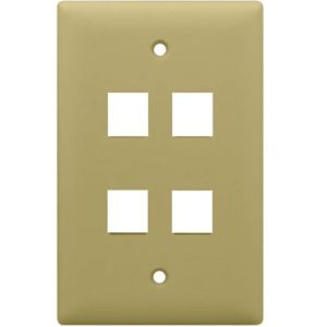 Legrand WP3404IV Pass And Seymour 1-Gang Wall Plate 4-Port Ivory