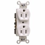 Legrand CRB5262SW Pass And Seymour 15A 125V Construction Grade Duplex Receptacle Smooth Face White