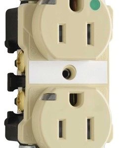 Legrand TR8200HPII Pass And Seymour 15A 125V Indicating Grade Tamper-Resistant Hospital Grade Power Compact Indicator Ivory