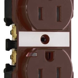 Legrand TR8200HPI Pass And Seymour 15A 125V Indicating Grade Tamper-Resistant Hospital Grade Power Indicator Compact Brown