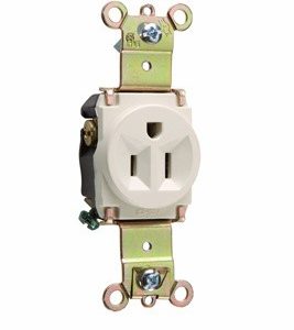 Legrand 5261LA Pass And Seymour 15A 125V Single Receptacle