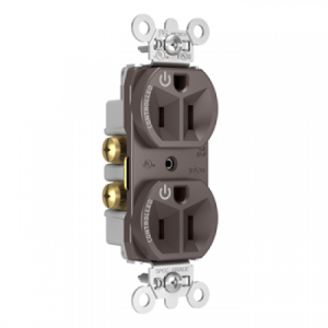 Legrand 5262CD Pass And Seymour 15A Dual-Controlled Duplex Receptacle Brown