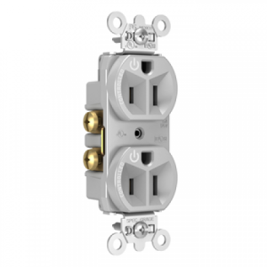 Legrand 5262CDGRY Pass And Seymour 15A Dual-Controlled Duplex Receptacle Gray
