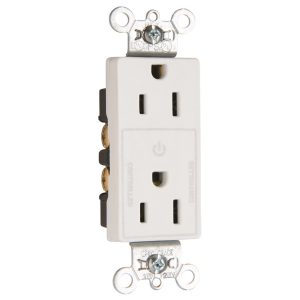 Legrand 26252CHW Pass And Seymour 15A Half Controlled Decorator Receptacle White