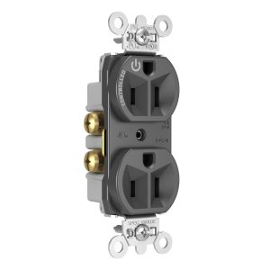 Legrand 5262CHBK Pass And Seymour 15A Half Controlled Duplex Receptacle Black
