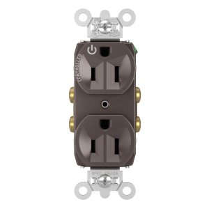 Legrand 5262CH Pass And Seymour 15A Half Controlled Duplex Receptacle Brown