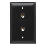 Legrand TPTE2BK Pass And Seymour 2 Telephone 4 Conductor 1-Gang Thermoplastic Plate Black