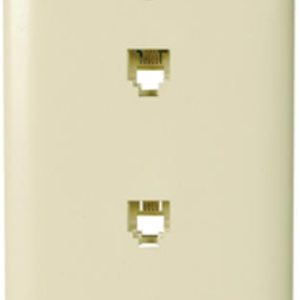Legrand TPTE2I Pass And Seymour 2 Telephone 4 Conductor 1-Gang Thermoplastic Plate Ivory