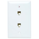 Legrand TPTE2W Pass And Seymour 2 Telephone 4 Conductor 1-Gang Thermoplastic Plate White