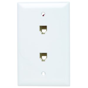 Legrand TPTE2W Pass And Seymour 2 Telephone 4 Conductor 1-Gang Thermoplastic Plate White