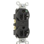 Legrand 8300HBK Pass And Seymour 20A 125V Black Hospital Grade Receptacle