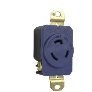 Legrand L520RBL Pass And Seymour 20A 125V Blue Turnlok Receptacle