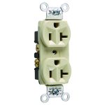 Legrand CRB5362I Pass And Seymour 20A 125V Construction Duplex Receptacle Ivory