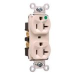Legrand 8300LA Pass And Seymour Special Order Hospital Grade Isolated Ground Duplex Receptacle 20A 125V Light Almond