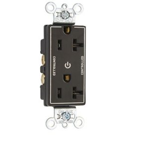 Legrand 26352CDBK Pass And Seymour 20A Dual-Controlled Decorator Receptacle Black
