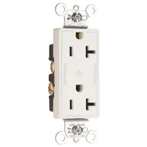 Legrand 26352CDW Pass And Seymour 20A Dual-Controlled Decorator Receptacle White