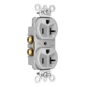 Legrand 5362CDGRY Pass And Seymour 20A Dual-Controlled Duplex Receptacle Gray