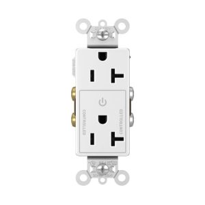 Legrand 26352CHW Pass And Seymour 20A Half Controlled Decorator Receptacle White