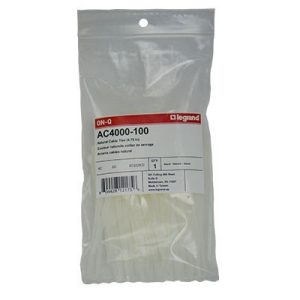 Legrand AC4000100 Pass And Seymour 4.7 5 Inch Natural Cable Ties 100 Pack