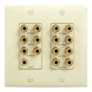Legrand WP9009DMV1 Pass And Seymour 7.1 Home Theater Wall Plate 2-Gang Almond
