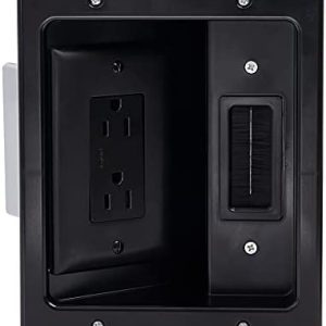 Legrand HT2102BKV1 Pass And Seymour Black Flat Panel Recessed Wall Plate