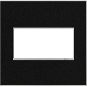 Legrand AWM2GBLS4 Pass And Seymour Black Stainless 2-Gang Wall Plate