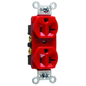 Legrand CRB5362RED Pass And Seymour 20A 125V Construction Grade Duplex Receptacle Red