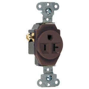 Legrand PS5351 Pass And Seymour Brown Single Receptacle Back And Side Wire