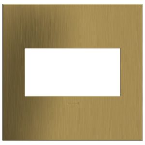 Legrand AWC1G3BSBNL Pass And Seymour Brushed Satin Brass 2-Gang Wall Plate