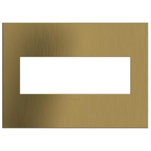 Legrand AWC3GBSB4 Pass And Seymour Brushed Satin Brass 3-Gang Wall Plate