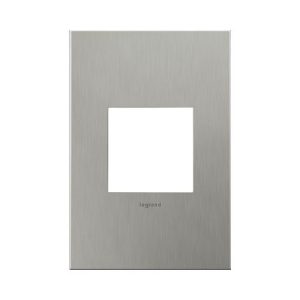 Legrand AWC1G2BS4 Pass And Seymour Brushed Stainless Steel 1-Gang 2-Module Wall Plate