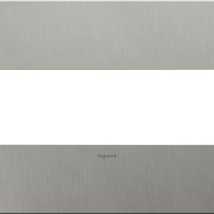 Legrand AWC4GBS4 Pass And Seymour Brushed Stainless Steel 4-Gang Wall Plate