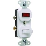 Legrand 692WG Pass And Seymour Combination Switch 1P 15A120V Pilot Light 1/25 White
