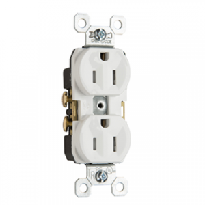 Legrand TR5252W Pass And Seymour Commercial Receptacle Duplex 15A 125V Back And Side Wire White