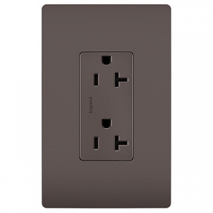 Legrand TR26352 Pass And Seymour Commercial Tamper-Resistant Decorator Receptacle 20A 125V Back And Side Wire Brown
