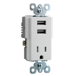 Legrand TM8USBW Pass And Seymour Decorator Combination RECEPT+USB White