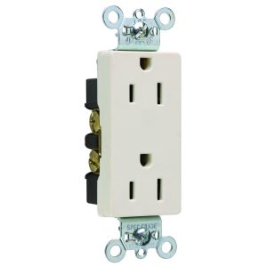Legrand 26252LA Pass And Seymour Decorator Receptacle 15A 125V Side And Back Wire Light Almond