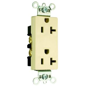 Legrand 26352I Pass And Seymour Decorator Receptacle 20A 125V Side And Back Wire Ivory